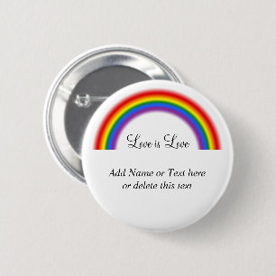Badge Rond 5 Cm LGBT Pride Arc en ciel avec texte personnalisé L'a