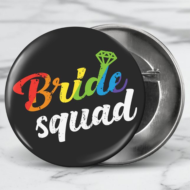 Badge Rond 5 Cm LGBT Pride Brigade Mariage Gay Lesbian Rainbow (Créateur téléchargé)