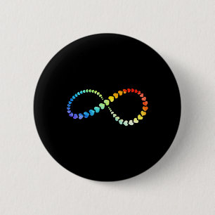 Badge Rond 5 Cm Lgbtq Infinity Heart Rainbow Neurodiversity Autist