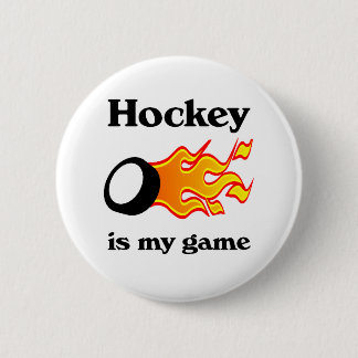 Badge Rond 5 Cm L'hockey est mon bouton de jeu