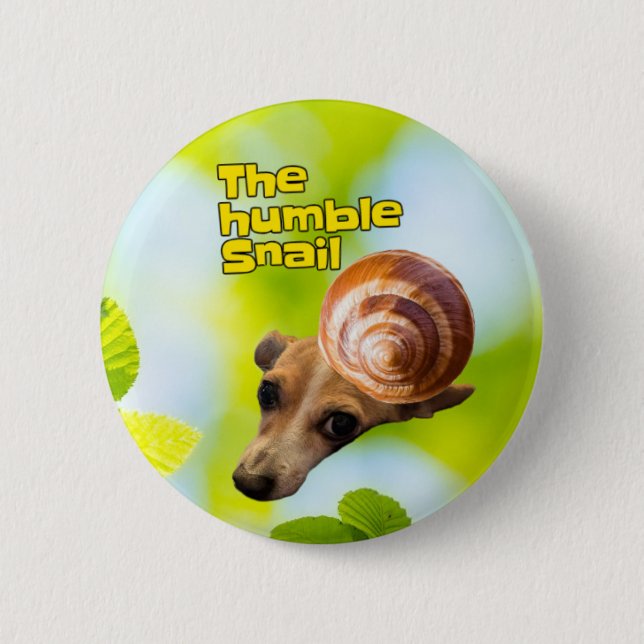 Badge Rond 5 Cm L'humble bouton d'escargot (Devant)