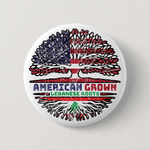 Badge Rond 5 Cm Liban Liban États-Unis États-Unis