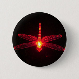 Badge Rond 5 Cm Libellule rougeoyante