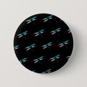 Badge Rond 5 Cm Libellules de minuit