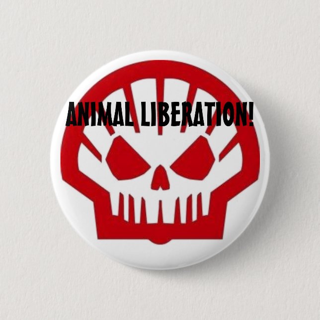 Badge Rond 5 Cm Libération animale ! (Devant)