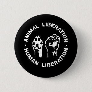 Badge Rond 5 Cm Libération animale d'humain de libération