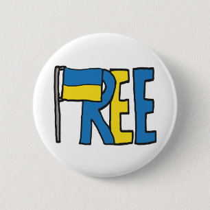 Badge Rond 5 Cm Libérer l'Ukraine