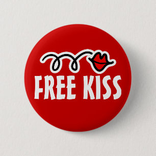 Badge Rond 5 Cm Libérez le bouton de baiser pour le jour de baiser