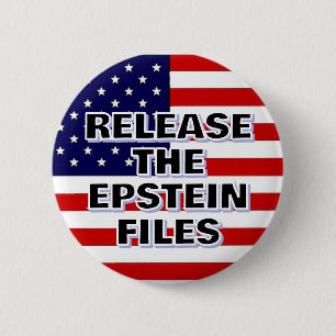 Badge Rond 5 Cm LIBÉREZ LES DOSSIERS EPSTEIN (Drapeau Américain)