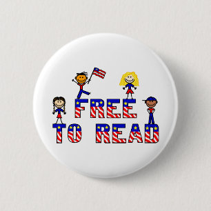 Badge Rond 5 Cm Libérez pour lire des boutons d'enfants de bâton