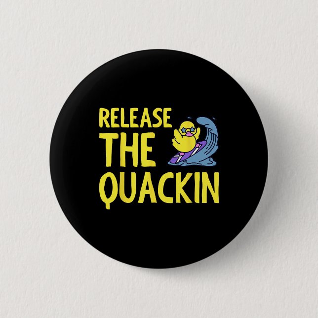 Badge Rond 5 Cm Libérez Quackin Gym Bodybuilding — (Devant)
