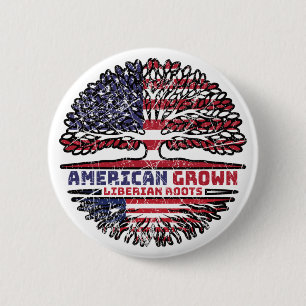 Badge Rond 5 Cm Libéria États-Unis d'Amérique