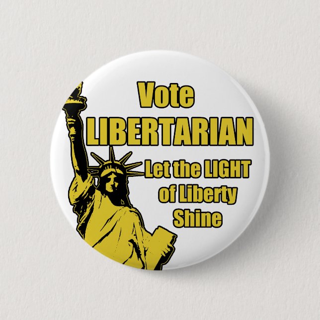 Badge Rond 5 Cm Libertaire de vote (Devant)