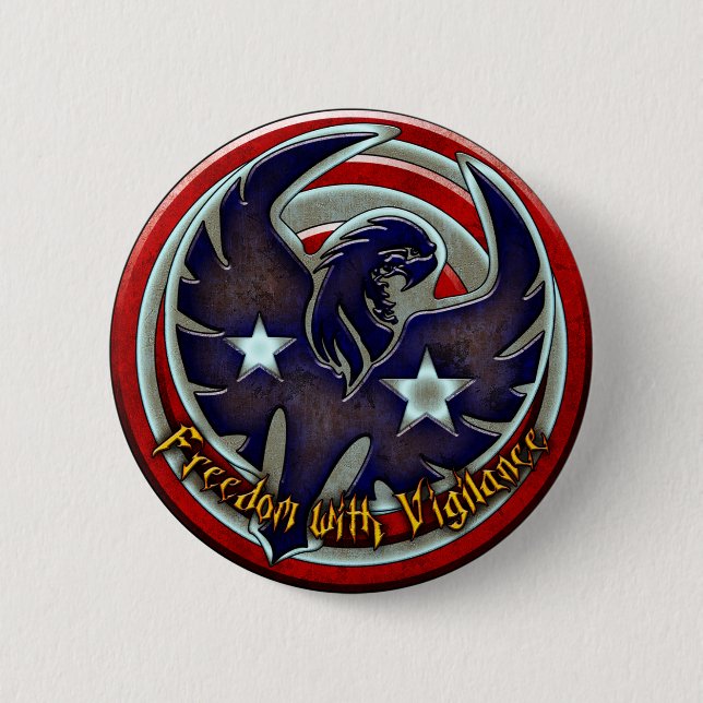 Badge Rond 5 Cm Liberté avec la vigilance (Devant)