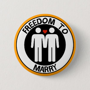 Badge Rond 5 Cm Liberté gaie à marier