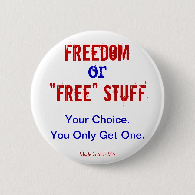Badge Rond 5 Cm Liberté ou bouton libre de substance (Devant)