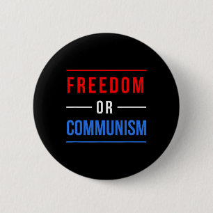 Badge Rond 5 Cm Liberté Ou Communisme Drôle Élection 2024 Trump Vs