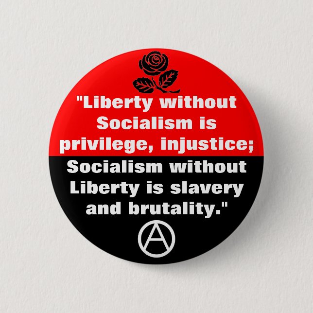 Badge Rond 5 Cm liberté sans bouton de socialisme (Devant)