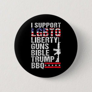 Badge Rond 5 Cm Liberty Guns Bible Trump Bbq