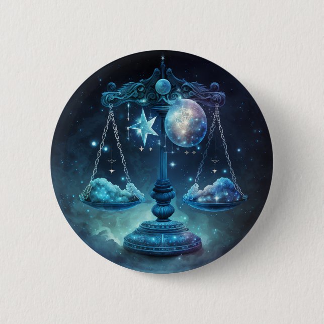Badge Rond 5 Cm Libra Zodiac Pin (Devant)