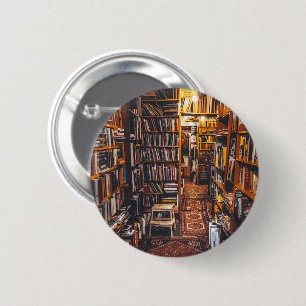 Badge Rond 5 Cm Librairie d'occasion Photo d'amoureux des livres