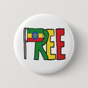 Badge Rond 5 Cm Libre Éthiopie