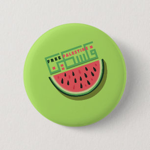 BADGE ROND 5 CM LIBRE PASTÈQUE PALESTINE
