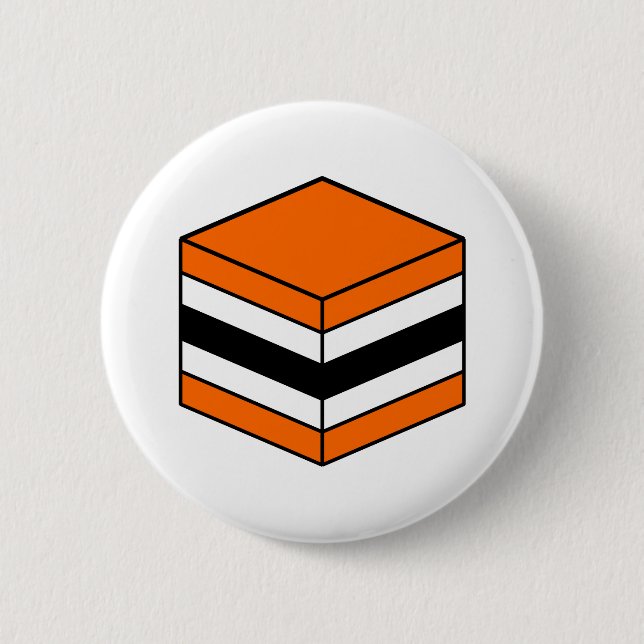 Badge Rond 5 Cm Licorice All Sort - orange, blanc et noir (Devant)