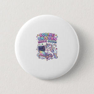 Badge Rond 5 Cm Licorne Coding Licorne Debug Squad Marché Charmant
