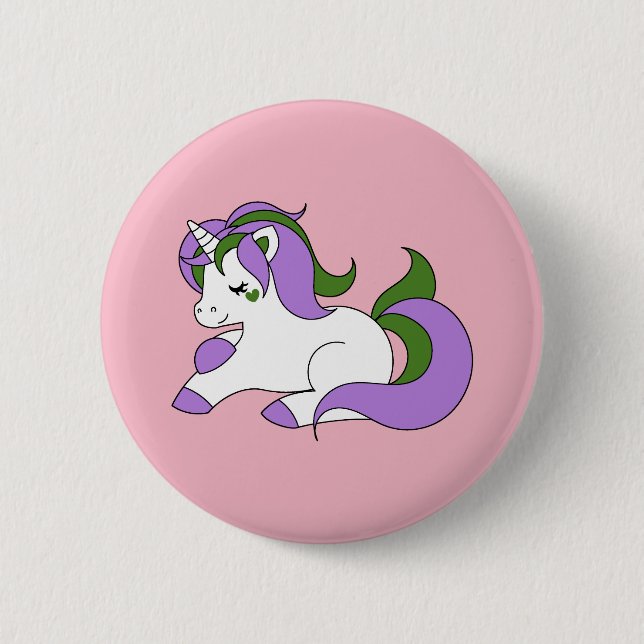 Badge Rond 5 Cm Licorne de Genderqueer (Devant)