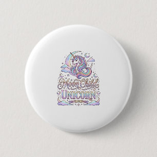 Badge Rond 5 Cm Licorne Lune Enfant Licorne Conception Originale Z