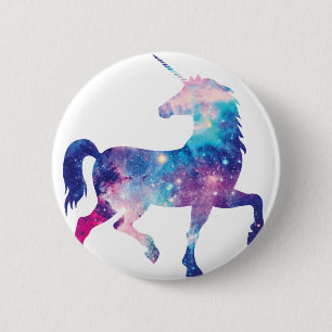 Badge Rond 5 Cm Licorne magique scintillante