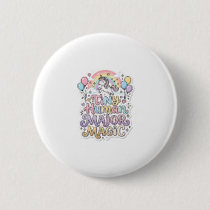 Badge Rond 5 Cm Licorne Minuscule Humain Magie Majeure Vecteur Pre