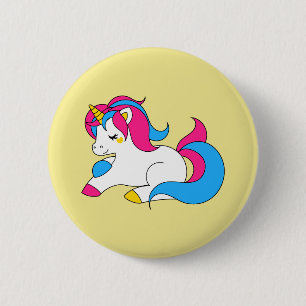 Badge Rond 5 Cm Licorne Pansexual