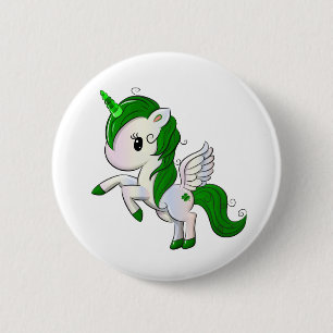 Badge Rond 5 Cm Licorne Pegasus du jour de St Patrick mignon de