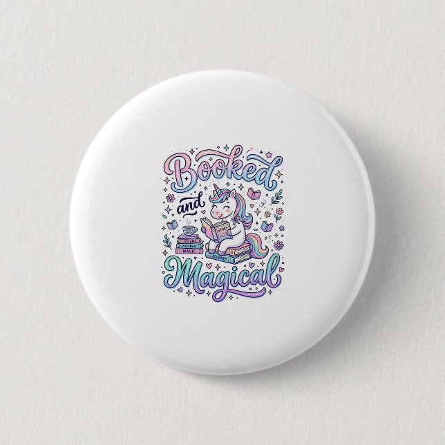 Badge Rond 5 Cm Licorne Réservée et Idée de Cadeau Magique Typogra (Devant)