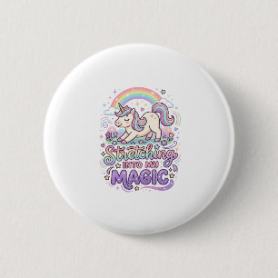 Badge Rond 5 Cm Licorne s'étirant dans ma typographie audacieuse m