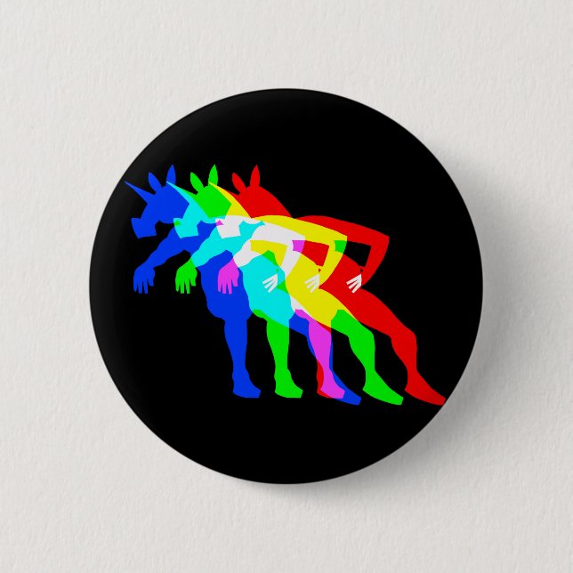 Badge Rond 5 Cm Licorne V02 de RVB (Devant)
