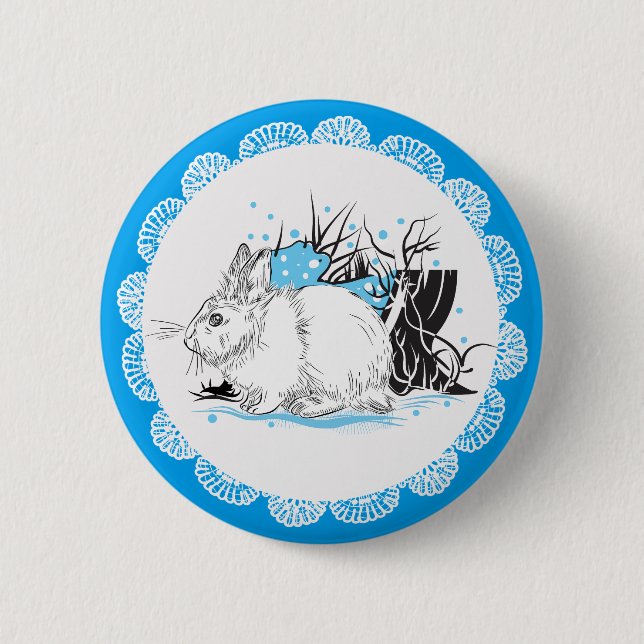 Badge Rond 5 Cm Lièvre (Devant)
