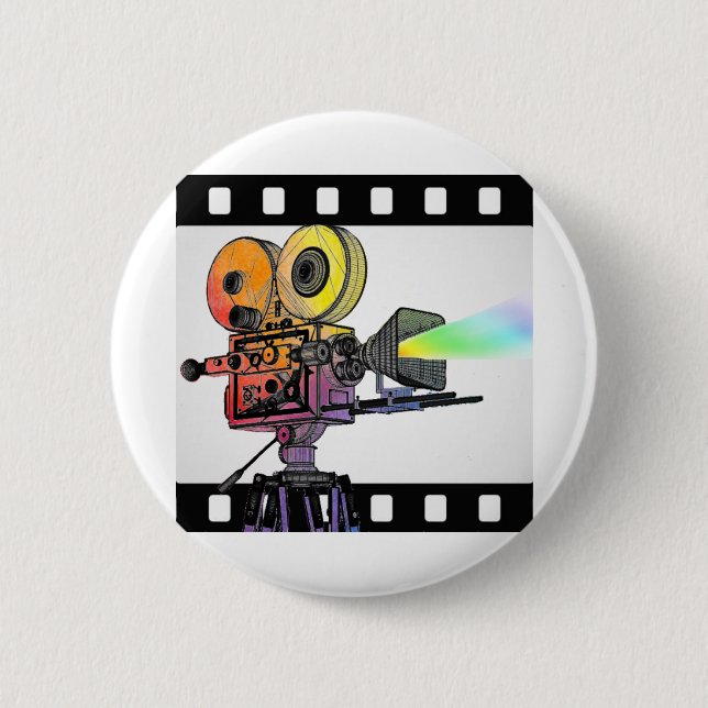 Badge Rond 5 Cm Lights Camera Action! (Devant)