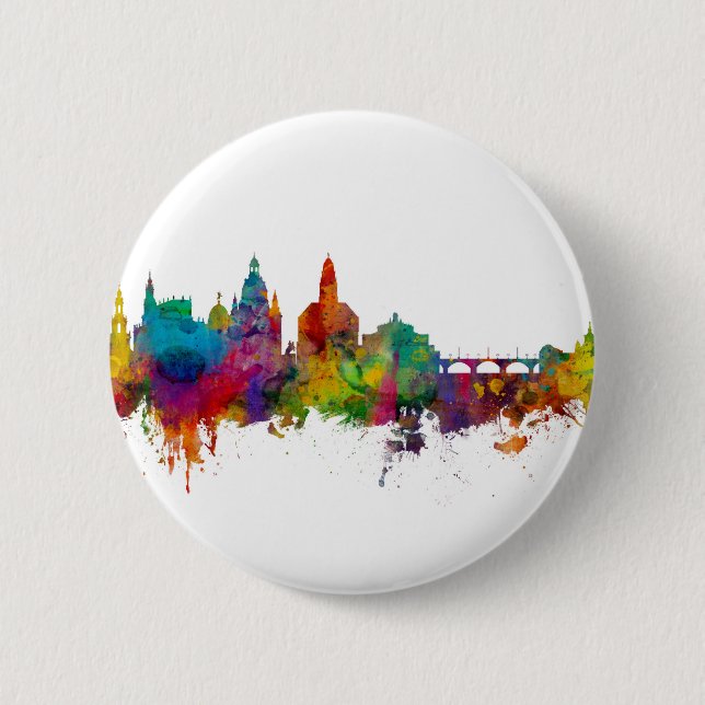 Badge Rond 5 Cm Ligne aérienne Dresde Allemagne (Devant)