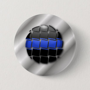 Badge Rond 5 Cm Ligne bleue mince