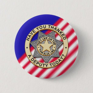 Badge Rond 5 Cm Ligne bleue mince