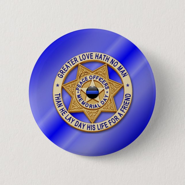 Badge Rond 5 Cm Ligne bleue mince (Devant)
