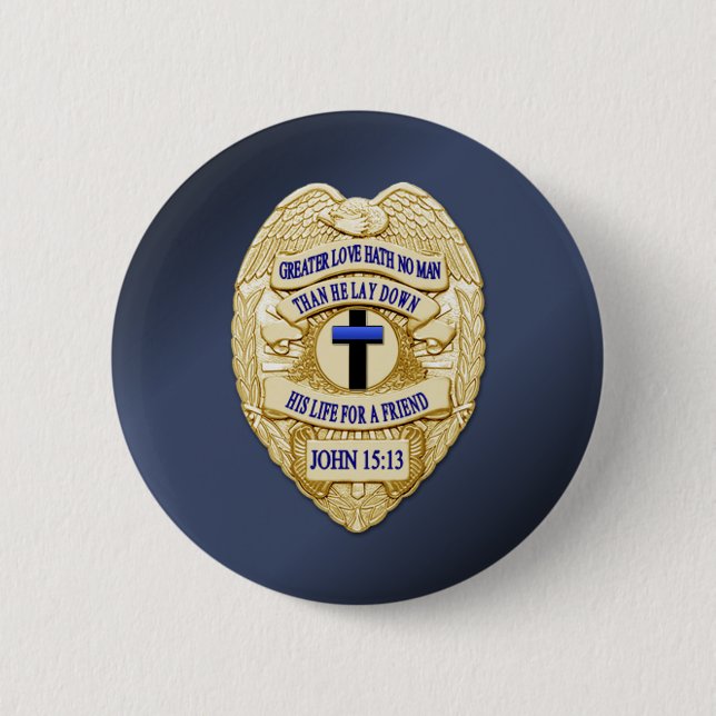 Badge Rond 5 Cm Ligne bleue mince (Devant)