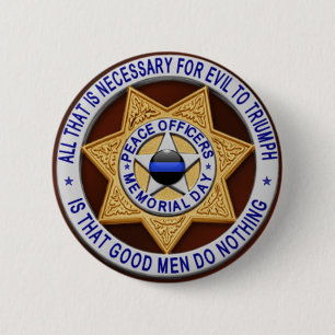 Badge Rond 5 Cm Ligne bleue mince