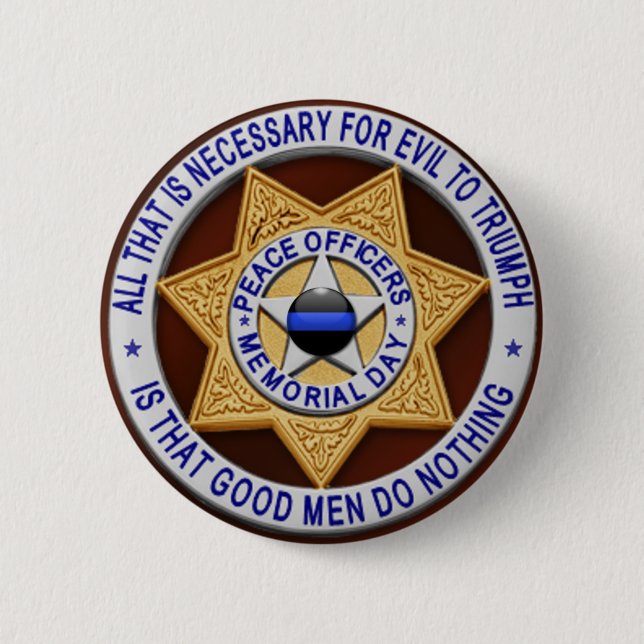 Badge Rond 5 Cm Ligne bleue mince (Devant)