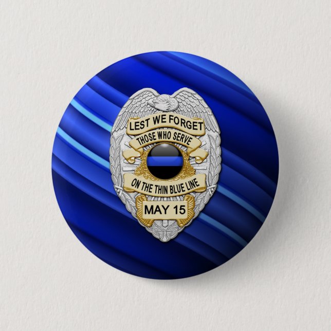 Badge Rond 5 Cm Ligne Bleue Mince - Insigne commémoratif des offic (Devant)