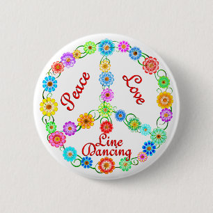 Badge Rond 5 Cm Ligne d'amour de paix danse