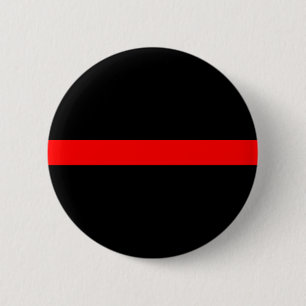 Badge Rond 5 Cm Ligne rouge mince
